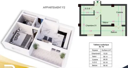 Vente Appartement F3 Alger Hraoua