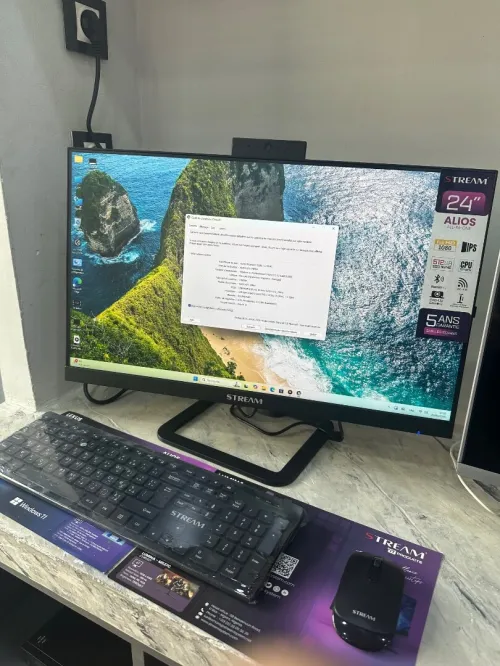 All In One Stream i5 12H éme génération 8GB RAM EXTENSIBLE 512SSD NVME EXTENSIBLE 24 Pouce FHD IPS