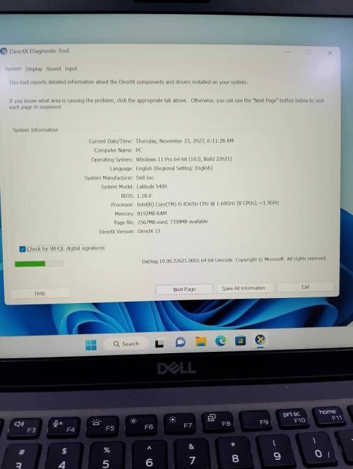 DELL 5400 i5 8 Génération 8GB/16GB RAM 256SSD ECRAN TACTILE