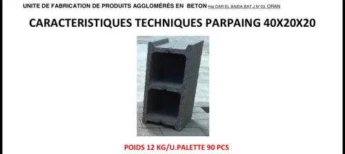 Blocs dagglomeres de beton