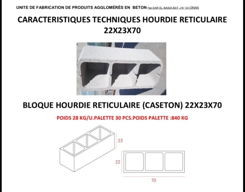 Blocs dagglomeres de beton