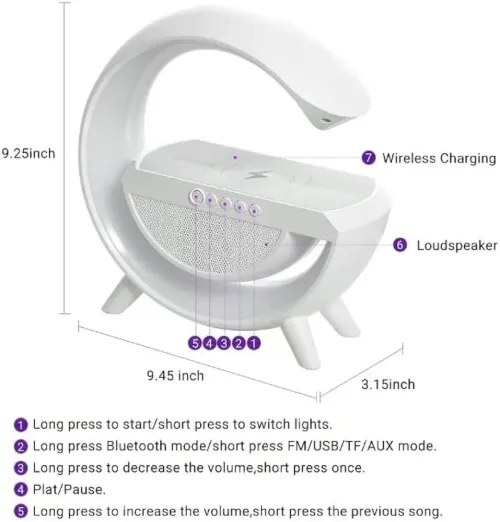 Led Wireless Charging Speaker BT