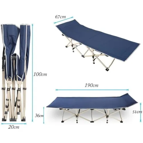 سرير تخييم محمول قابل للطي مع حقيبة حمل Lit De Camp Pliable Avec Sac De Transport