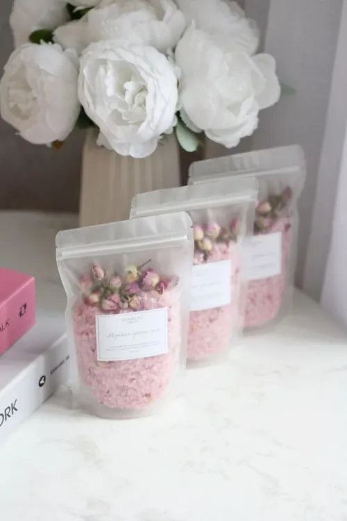 Sac DOYPACK transparent mat pour cosmétiques