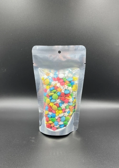 Sac DOYPACK sans zip couleur transparent / aluminium