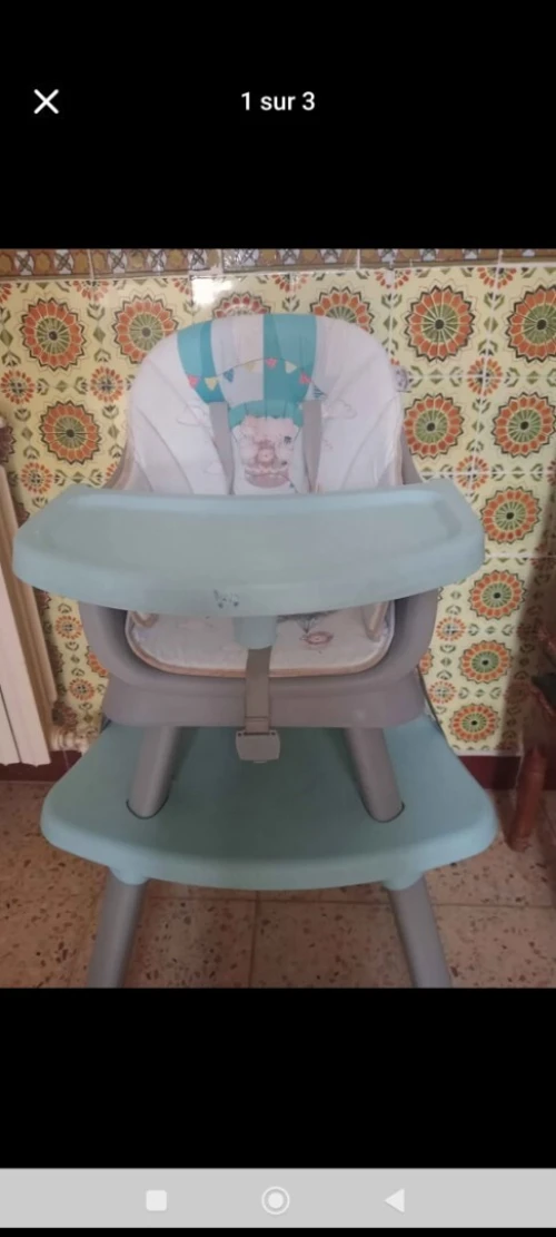 Tabe a manger haute pour bébé et petit enfant