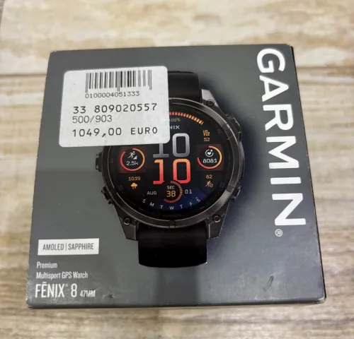 Garmin Fenix 8 47mm, AMOLED Sapphire, Titane Carbon Gray DLC