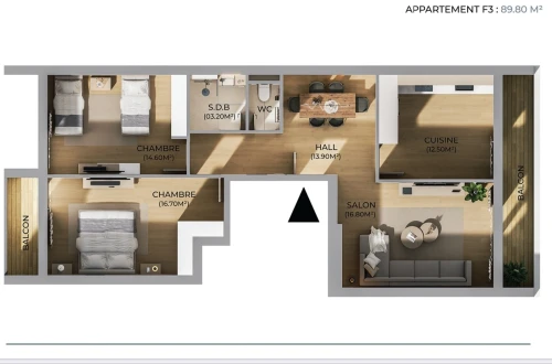 Vente Appartement F3 Oran Oran