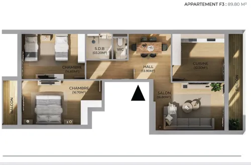 Vente Appartement F3 Oran Oran