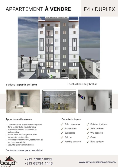 Vente Appartement F4 Alger Dely brahim