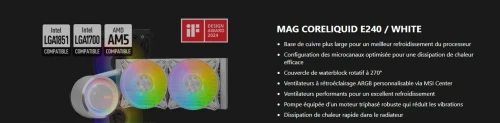 MSI MAG CORELIQUID E240 BLACK / WHITE