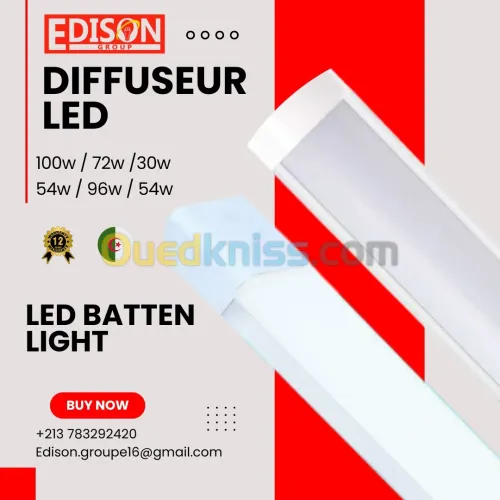 riglette led 72w 100w  diffuseur  
