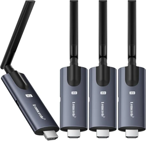 Lemorele kit émetteur et 3 récepteur HDMI sans fil, FullHD 1080p, 5Ghz, 200m