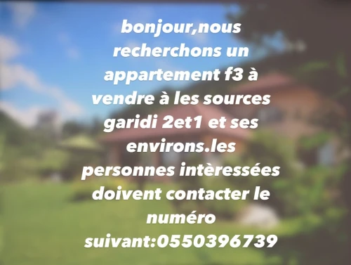 Cherche location Appartement F3 Alger Kouba