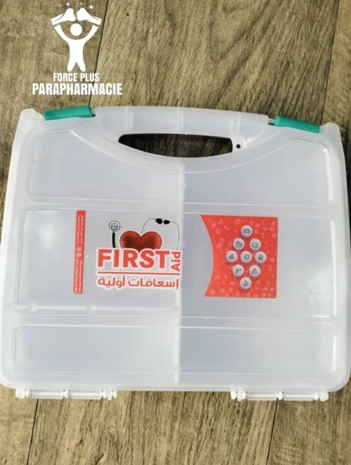 BOÎTE À PHARMACIE 1 ÈRE CHOIX PLEINE (06) PRODUITS DE PREMIER SECOURS