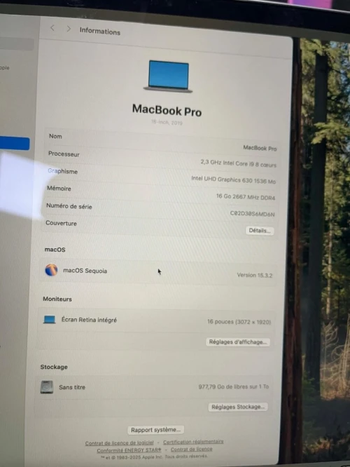 Macbook pro i9 2019 Touchebar