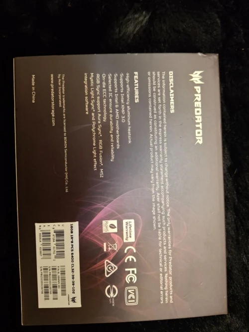 RAM ddr5 Acer Predator Vesta II RGB