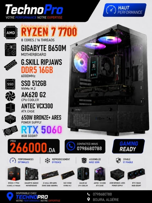 PC GAMING RYZEN 7 7700 RTX 5060