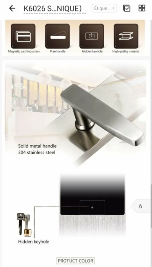 Serrures électroniques RFID hôtel, promotion immobilière, résidence, distributeur- K6026 | Lot de 200 pièces