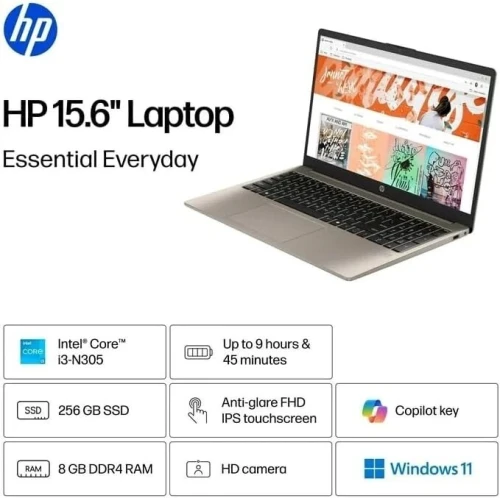 HP 15-fd0230wm Intel Core i3-N305 | RAM 8GB DDR4 | NVME 256GB |ECRAN 15.6" FHD Tactile | Windows 11 HOME