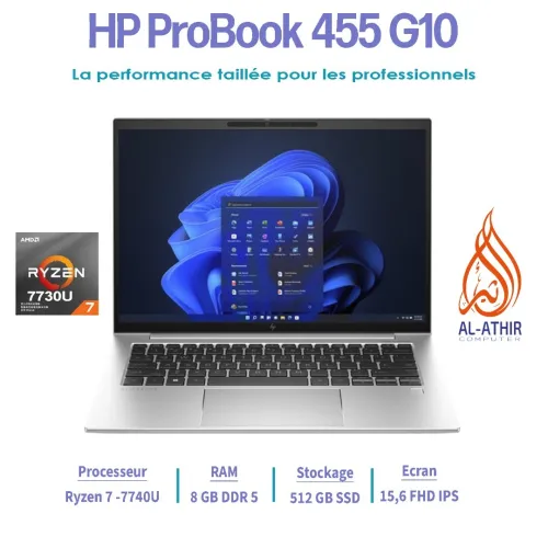 HP PROBOOK 455 G10 RYZEN 7-7730U I 8GB I 512 GB I 15.6 FHD IPS