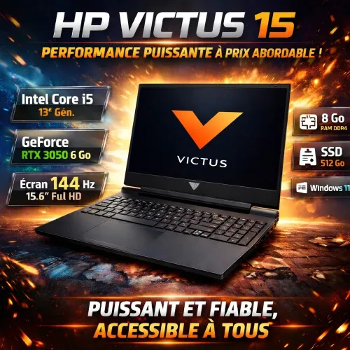 HP Victus-15 Intel Core i5 13420H | 8Go | 512Go | RTX 3050 6Go | Ecran 15.6 144Hz | Windows 11 H