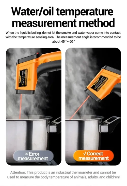 Thermomètre infrarouge -50 C A 400 C déterminer la température de cuisson, four à pizza, gril
