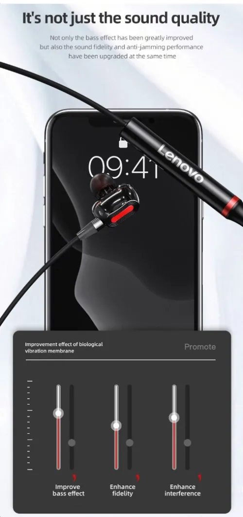 Lenovo  écouteurs sans fil HE05 Pro  Bluetooth 5.0 pour sport Original