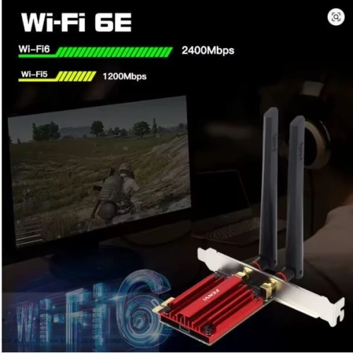 FENVI Wi-Fi 6E Intel AX210 Tri-bande 2.4G/5G/6Ghz Bluetooth 5.3 Pour PC Win10/11