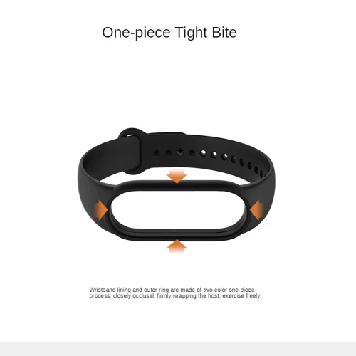 Bracelet en Silicone noir et gris pour Xiaomi Mi Band 3 4 5 6 7 et Bracelet scratch en noir