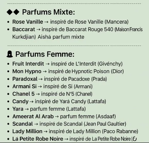 Extraits de parfums , Femmes