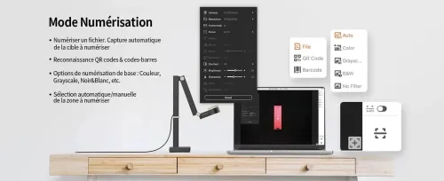 Scanner visualiseur de documents et webcam autofocus CZUR FANCY S PRO