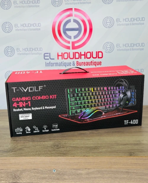 COMBO GAMING 4IN1 RGB (KB & MOU& CAS& TAPIS) / T-WOLF TF-400