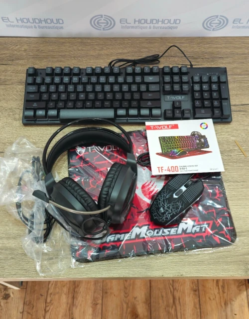COMBO GAMING 4IN1 RGB (KB & MOU& CAS& TAPIS) / T-WOLF TF-400