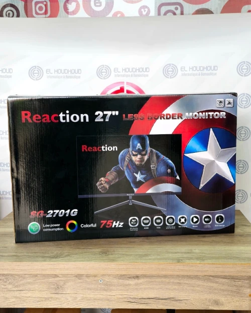 ÉCRAN REACTION SG-2701G 27" FULL HD 75HZ DESIGN SANS BORDURE