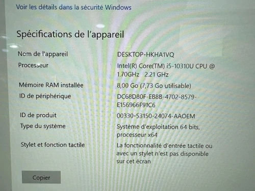 LENOVO THINKPAD X13 i5-10310U 8GB 256SSD