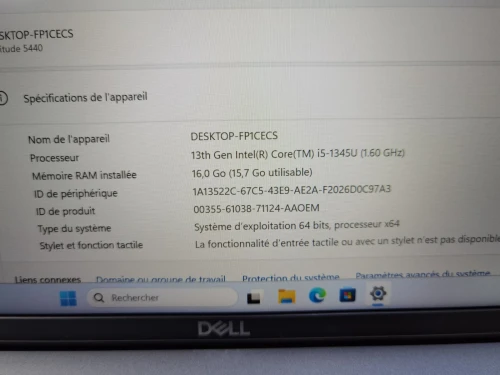 DELL LATITUDE 5440 I5 13ÈME 16GB DDR4 512GB NVME 14P