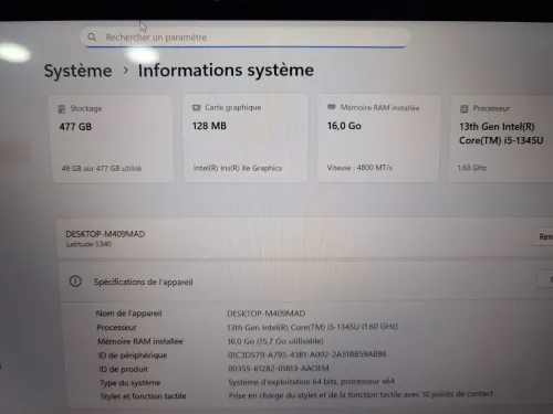 DELL LATITUDE 5340 X360 TACTILE CORE I5 1345U 16GB 512GB SSD