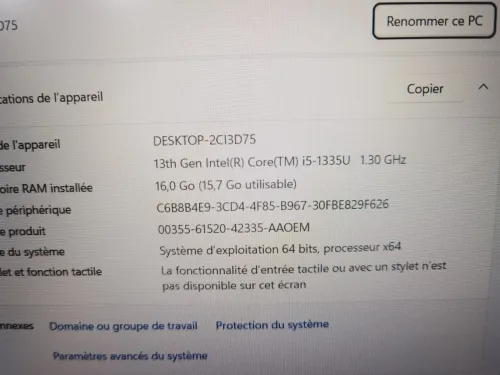 LENOVO THINKPAD L15 GEN 4 CORE I5 1335U 13ÈME 16GB 256SSD 15.6P IPS FHD