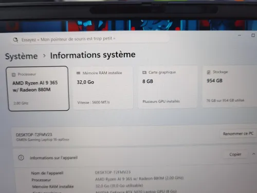 HP OMEN GAMING 16 2026 RYZEN 9 AI 365 RTX 5070 8GB 32GB DDR5 1000GB SSD 16P 240HZ