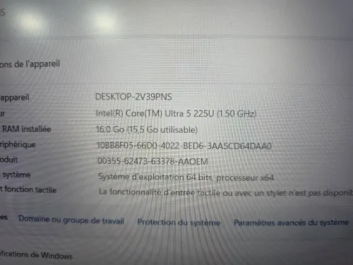 LENOVO THINKPAD L16 GEN 2 (2025) ULTRA 5 225U 15ÈME GÉN 16GB DDR5 512SSD 16P IPS FHD BIOS