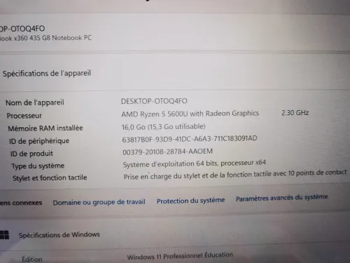 HP PROBOOK X360 435 G8 RYZEN 5 5600U 16GB 256SSD