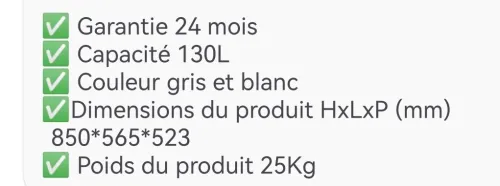 Congélateur condor 130L