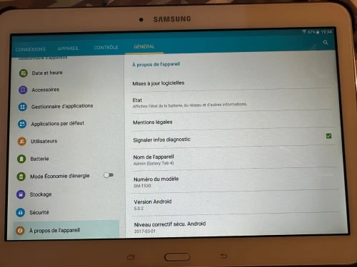 Tablette Samsung Galaxy Tab 4 10.1 16GB - Blanc - WiFi, avec coque de protection, acheté en France Samsung