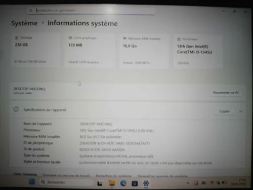 DELL LATITUDE 5440 I5-1345U 16GB 256GB SSD 14 FHD