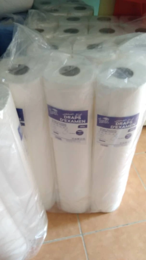 DRAP D'EXAMEN PAPIER ABSORBANT PURE OUATE CELLULOSE 65CM PAR 33 METRE