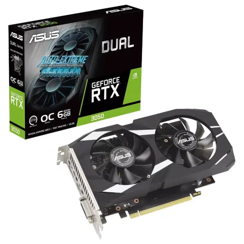 ASUS DUAL GeForce RTX 3050 OC O6G  HDMI/DisplayPort/DVI - PCI Express