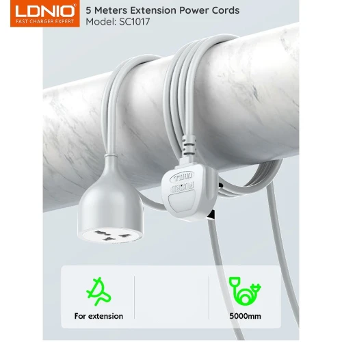 CABLE Ralenge Electrique 5M 10A 2500W LDNIO SC1017