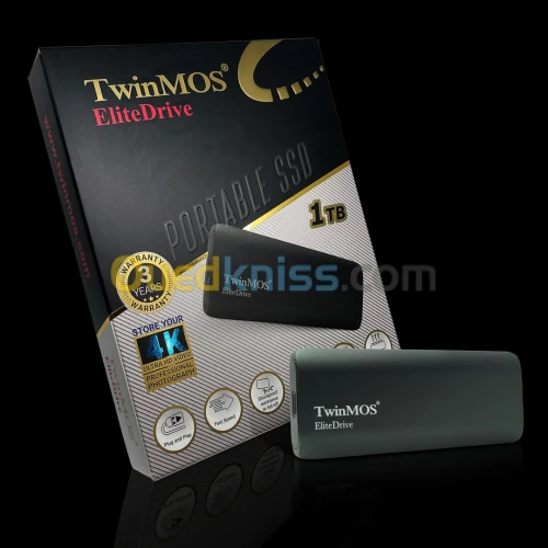 Mini Disque Externe TwinMos EliteDrive SSD 1To (USB 3.2, Type-C)