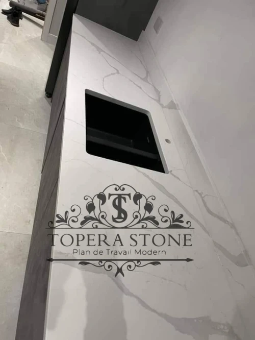 Plan travail en quartz et granite